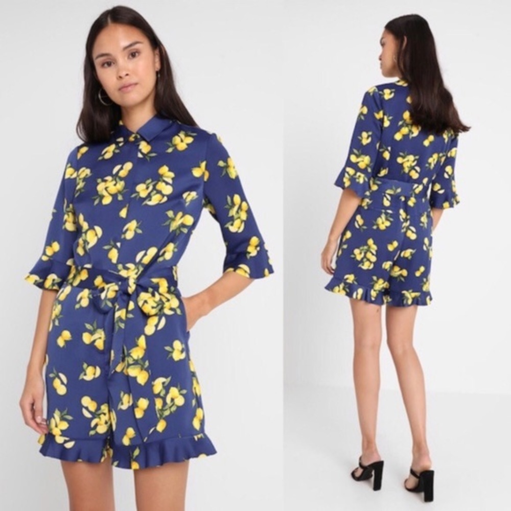 lemon romper with matching belt